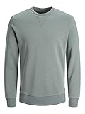 Herren Jack & Jones Basic Sweater | Langarm Sweatshirt Rundhals Pullover | Einfarbiger Jumper JJEBASIC, Farben:Grau-4, Größe Pullover:XL