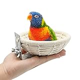 Vogelnest Baumwollseil, Sittich Zuchtnest Handarbeit Winter Warm, Vogelnest für Käfige Wellensittichpapageien, die Sich niederlassen, mit Weichen Kissen für Papageien Wellensittiche Finken