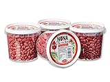 NONA Die rote Nuss - Geröstete Erdnüsse – 4 x 250g - Dragierte Erdnüsse mit rotem Zuckerüberzug - Partysnack - Süße Nüsse - Die roten Erdnüsse - Deutsche Produktion