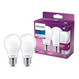 Philips LED Classic E27 Lampe, 60 W, Tropfenform, matt, kaltweiß, 2er Pack