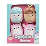 Squishville SQM0470-4er Pack Herbstfreunde Squad, superweiche Mini-Squishmallows, 5cm Plüschfiguren