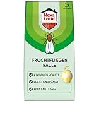 NEXA LOTTE Fruchtfliegenfalle, 1 Falle, Effektiv gegen Fruchtfliegen mit Essig-Lockstoff, Wirkt bis zu 4 Wochen, Dekorativ und Auslaufsicher