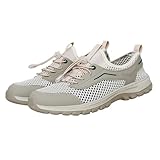 Schnelltrocknende Sommerschuhe für Damen, bequem, leicht, atmungsaktiv, rutschfest, Wanderschuhe, Sommerschuhe, Netzstoff, stützend, Traillaufschuhe, athletisch, Zero Drop, Tennisschuhe, beige, 36.5