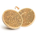 Das Verrückte Labyrinth Spiel, 2 in 1 Doppelseitiges Funktionelles Labyrinth Brettspiel, Hölzernes Labyrinth-Puzzle mit Zwei Stahlkugeln, gratis Samtbeutel