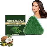 Nature Triangle Shampoo Bar für Frauen und Männer, Festes Shampoo mit Arborvitae Blättern, Dreieck Haarseife zur sanften Reinigung & Pflege, Shampo/o Bar mit Kokosöl Olivenöl Rizinusöl (1)
