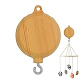Mobile Spieluhr für Babybett, Bettwäsche Musikglocke mit 35 Liedern, Nachahmung Holz Baby Spieluhr für beruhigenden Schlaf & Unterhaltung