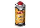 Allendo® 100% pures Tung Öl, für Innen & Außen, Holzimprägnierung farblos seidenmatt von Bindulin-250ml
