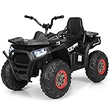 DREAMADE 12V Elektro Kinderquad, 3-8km/h Kinder Quad mit LED-Licht & Hupe & MP3, Elektroauto für Kinder ab 3 Jahre, Mini Elektroquad mit Ladegerät, Belastbar bis 50kg