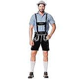 Herren Oktoberfest Latzhose Tradition Klassisch Festivalkleidung Destickt Schlinge Arbeitshose Mit Knopfleiste Locker Bequeme Overalls Mit Tunnelzug Hosenbein