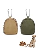 MYGLOAR 2PCS Kleine Leckerli-Tasche ，Leckerlibeutel für Hunde， tragbare Gehbeutel， Kotbeutelhalter, freihändige Hunde-Leckerli-Tasche ，für das Gassigehen & Hundetraining(Militär- und Schlammfarben)