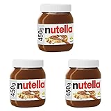 nutella - Nuss-Nugat-Creme, 1 Glas mit 450 g, leckere Haselnuss-Creme als Aufstrich oder für Rezepte (Packung mit 3)