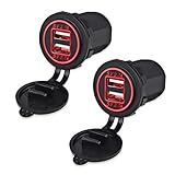 Banger 2 x 5 V 4,2 A Adapterstecker mit doppeltem USB-Ladegerät für Auto 12 V 24 V (rot)