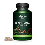 MACA + TRIBULUS Vegavero ® | 120 Kapseln | 5000 mg Maca schwarz (10:1 Extrakt) & Tribulus terrestris 1200 mg (6:1) | 90% Saponine | VEGAN & Ohne Zusätze