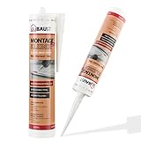 dubaust AMK24 Universal Montagekleber Holz Styropor Stein Zierleisten überstreichbar Acrylatklebstoff 504g/310ml Kartusche Weiss