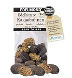 Bio Kakaobohnen Variation Edelmond: geröstet + zartbitter umhüllt + kandiert. 80 Gr. Naturkost ohne Allergene, die Schokoladen Basis zum verkosten