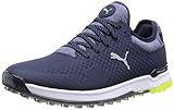 PUMA Herren Golfschuh, Peacoat Puma Silver Safety Yellow, 43 EU