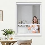 jarolift 4 in 1 Zanzara Insektenschutzrollo Fliegengitter für Fenster, Bausatz mit Aluminium-Rahmen, robustes Fiberglas-Gewebe, 70 x 130 cm (B x H), Weiß