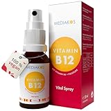 Vitamin B12 + B6 Spray mit 600µg Folsäure (B9) - Hochdosiert & Vegan - B 12 Vitamin Präparat mit Methylcobalamin - Vital Spray mit Apfel-Geschmack (20 ml)