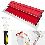 AFAIK Flächenspachtel 40cm Edelstahlklinge Spachtel Werkzeug Spachtel Werkzeug mit Ergonomischem Z-Griff für große Arbeitsbereich Wand Dekoration Bau Werkzeug