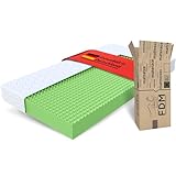 FDM Matratze 90x200 cm - Atmungsaktive & Wärmeisolierende Mattress aus Polyurethanschaum - Härtegrad H3– Mittelfest - Höhe 12 cm - Bezug Waschbar bei 30°C - Hypoallergen & Antibakteriell