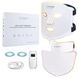 Nourished Bodynskin LED Lichttherapie Gesichts- & Halsmaske - Gesichtspflegegerät - 7 Farben Rot & Blau - Verjüngung, Anti-Aging-Produkt gegen Falten