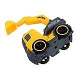 GALPADA Auto Set mit Mini Baustellenfahrzeugen Inertialbagger Muldenkipper und Kran Robustes Indoor Konstruktionsspielzeug für Jungen Kreatives Rollenspiel und Motorikförderung