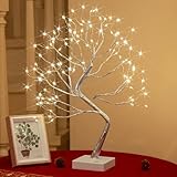 DELICHTER Lichterbaum Lichterzweige mit 108 Warmweiß LEDs USB/Batteriebetriebene Weihnachtsdeko mit 8 Lichtmodi und Timer Beleuchtet Weihnachten Deko für Hochzeit Party Wohnzimmer Home Silber 45cm