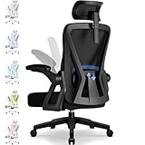 Airchros Bürostuhl,Bürostuhl Ergonomisch mit Verstellbarer Kopfstütze,Armlehnen und Lendenwirbelstütze, Schreibtischstuhl Drehstuhl Wippfunktion bis 135°,Chefsessel Rückenschonend,belastbar 150kg