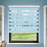 Doppelrollo 110 x 125 cm 100% Polyester Duo Rollos für Fenster Breiten Auswahl An Größen Und Farben für Fenster Und Türen, Blau