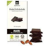 MAKRi® BIO Dattel Schokolade - ohne raffinierten Zucker, Mit Datteln gesüßt, Vegan & Fair gehandelt (Edelbitter 80%, 5 Tafeln)