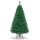GIANTEX Weihnachtsbaum künstlich 150/180/210/240cm, Bleistift Weihnachtsbaum, Tannenbaum Christbaum Metallständer, Kunstbaum PVC Nadeln grün, Dekobaum Weihnachten für Zuhause Büro Geschäfte (150 cm)