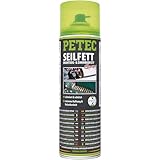 PETEC Seilfett, Drahtseil- & Zahnradfett, 500 ml Spray 71650, schwarzes Fett, inkl. Bitumen-Anteil