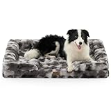 COZY KISS Orthopädisches Hundebett aus Kunstfell, Hundebett Grosse Hunde, Sofa mit Hochstützendem Schaumstoffpolster und Wasserdichtem Bezug, rutschfest, Weich, Warm, Waschbar, C-förmig Größe XL