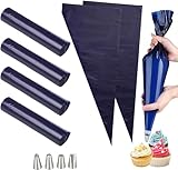 DAJAVE 200 Stück Einweg-Piping Bags 21 Inch Piping Bags und Düsen Set große dicke Zuckerguss Taschen Kuchen Piping Bags für Cookies Cupcakes Dessert Kuchen Dekorieren (blau)