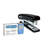 Rapesco PSE000AS Taschenheftgerät mit 1000 x 10/4mm Heftklammern, 12 Blatt Heftleistung, zufällig ausgewählte Farben
