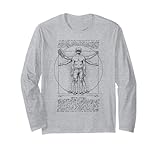 Gamer Gaming Vitruvian Man Leonardo Da Vinci Vintage Spiel Langarmshirt