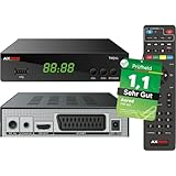 [ Test SEHR GUT, Note 1.1 *] AXRED T90 HD DVBT2 Receiver mit PVR Aufnahmefunktion, DVBT Reciever für DVB-T & DVB-T2 Antennen, DVB T Receiver für TV Fernseher Radio DVB T2 Antenne, HDMI SCART USB