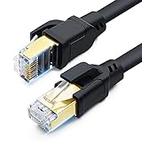 DDMALL CAT 8 Ethernet Kabel 6m, Hochgeschwindigkeit SFTP Netzwerkkabel 40Gbps 2000MHz 26AWG Internet LAN Kabel mit Vergoldetem RJ45 für Router, Modem, Gaming, Xbox, PCs (6m/schwarz)