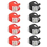 8 Stück Kinderwagenlicht Silikon, Wasserdichte LED Kinderwagen Licht, Kinder Scooter Licht, Buggylicht Silikon LED Warnlicht Roller Licht mit 3 Leuchtfunktionen für Kinderwagen und Outdoor