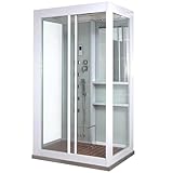 HOME DELUXE - Dampfdusche - WHITE LUXORY XL - Maße: 120 x 90 x 220 cm - inkl. Regendusche und Handbrause I Duschkabine, Duschtempel, Dampffunktion