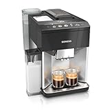 Siemens Kaffeevollautomat EQ500 integral TQ517D03, viele Kaffeespezialitäten, Milchaufschäumer, integr. Milchbehälter, 2-Tassen-Funktion, automat. Dampfreinigung, 1500 W, edelstahl/klavierlack schwarz