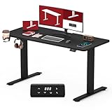 SANODESK Höhenverstellbarer Schreibtisch 110 x 60 cm mit KOMPLETTE TISCHPLATTE Schreibtisch Höhenverstellbar Elektrisch Ergonomischer Steh-Sitz Tisch Computertisch für Heimbüro Homeoffice(schwarz)