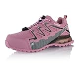 Fusskleidung® Damen Herren Wanderschuhe wasserdichte Trail Running Trekkingschuhe Rosa Grau EU 38