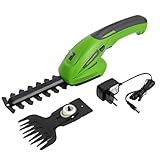 WORKPRO Heckenschere und Kräuterschere, kabellos, 7,2 V – Grasschere mit 2 Klingen, Akku 1500 mAh, Ladegerät zum Schneiden, Beschneiden