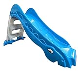 Stabile Kleinkinderrutsche für Kinder ab 1 Jahr Kinderrutsche Babyrutsche Gartenrutsche Zimmerrutsche freistehende Bockrutsche blau hellgrau (blau/grau)