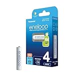 Panasonic eneloop, Ready-to-Use Ni-MH Akku, AAA/Micro, 4er-Pack, verbesserte Kapazität: min. 800 mAh, 2100 Ladezyklen, hohe Leistung & geringe Selbstentladung, wiederaufladbar, Blau