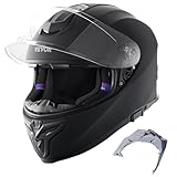 VEVOR Motorradhelm, Integralhelm, Smart Street ABS & High Density Helm mit Bluetooth-Kommunikation & Wechselglas, DOT-geprüfter bequemer Motocross-Helm, passend für Jugendliche & Erwachsene