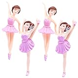 Zerodeko 4Stücke Ballett Cupcake Topper Figur Kuchendekoration Für Geburtstagsfeiern Tanzpartys Wiederverwendbar Für Kostümpartys