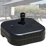 PE-Schirmständer ca, befüllbarer Schirmständer mit bis zu 22 kg Wasser oder 30 kg Sandfüllung, schwarz. Haus & Garten, Garten & Terrasse, Gartenstrukturen & Schatten, Sonnenschirmstän