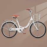 20' 22' 24' 26' Damen-Klapprad, Klapprad Mit Kohlenstoffstahlrahmen Und Doppelscheibenbremsen, Singlespeed-Klapprad E,20 inch